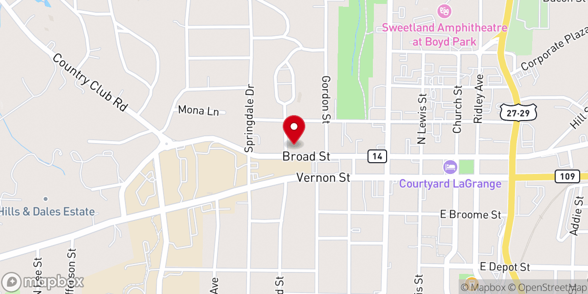 Map showing location of Broad Street Church of Christ
