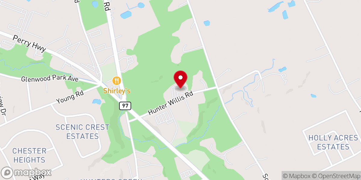 Map showing location of Erie Seventh-day Adventist Church