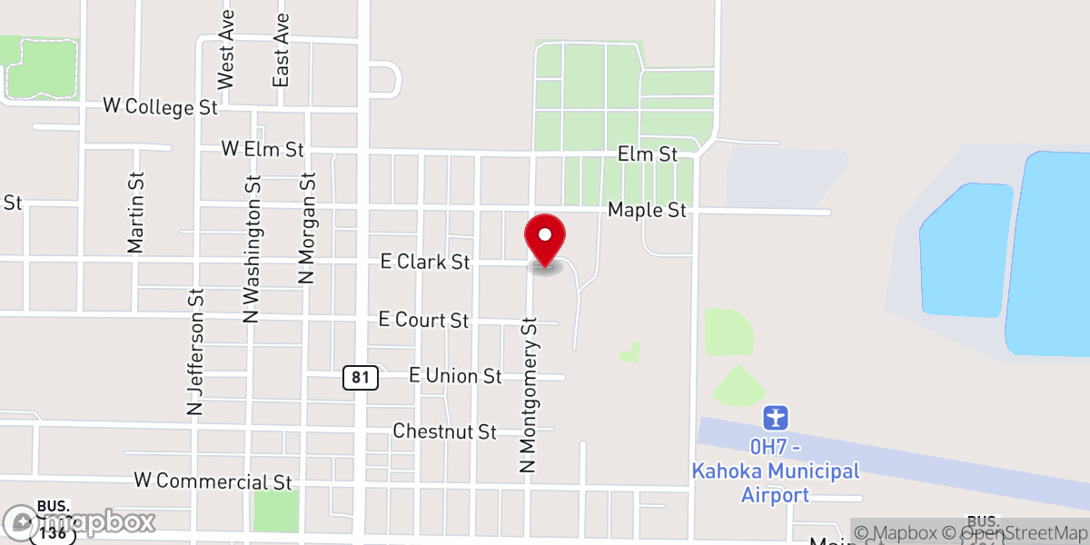 Map showing location of Trinity Worship Center