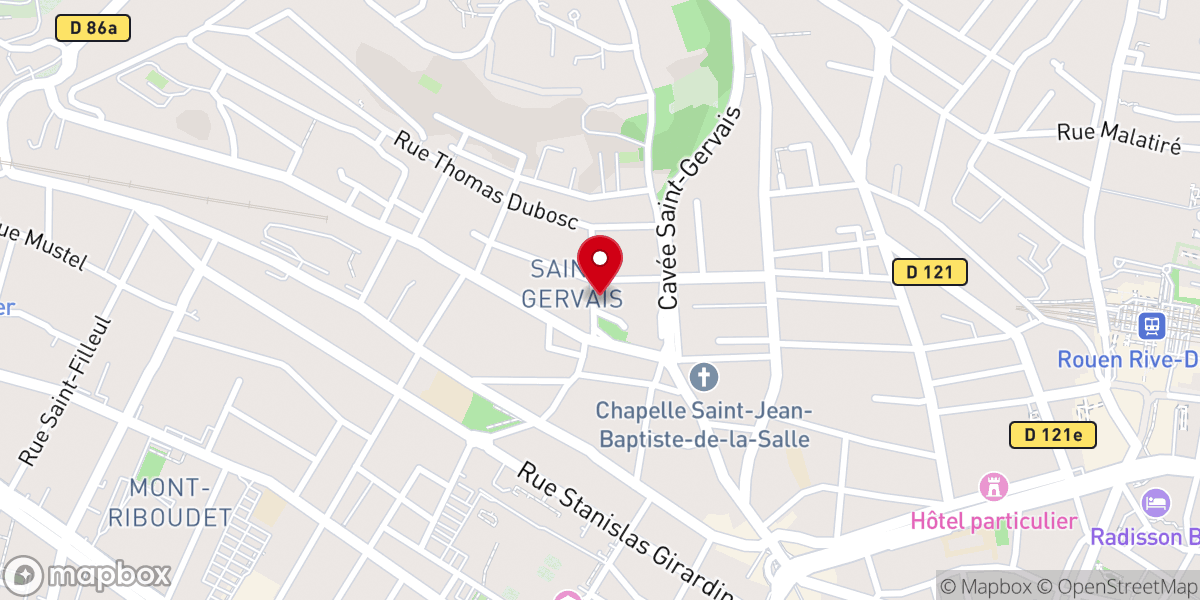 Map showing location of Église Saint-Gervais de Rouen