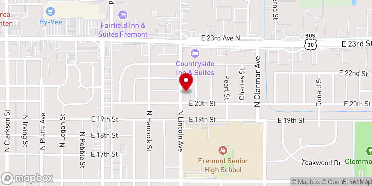 Map showing location of Fremont Evangelical Free Church