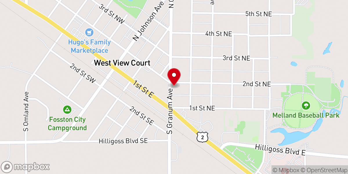 Map showing location of Fosston United Methodist Church