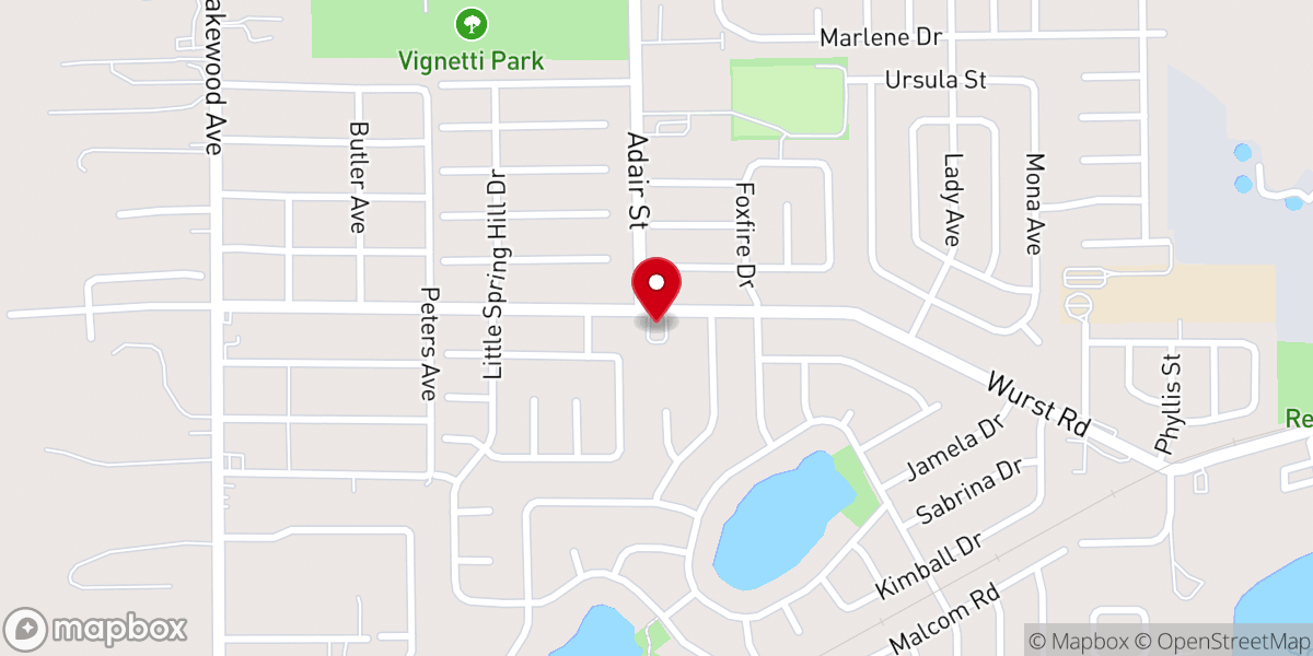 Map showing location of Tabernacle Pentecostal