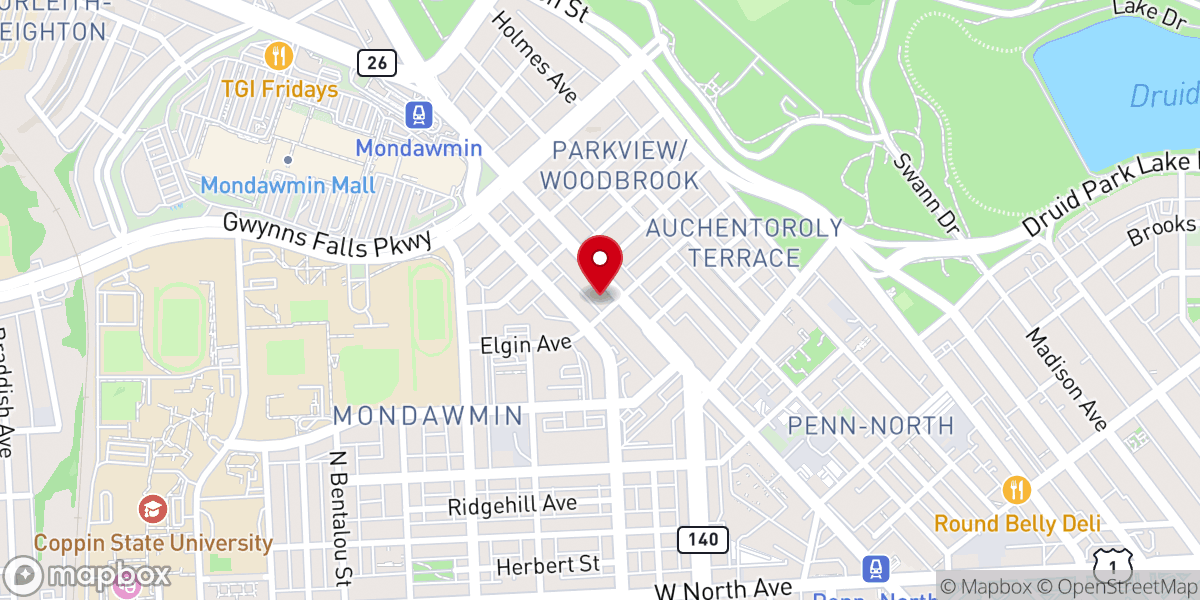 Map showing location of Emmanuel United Baptist Church