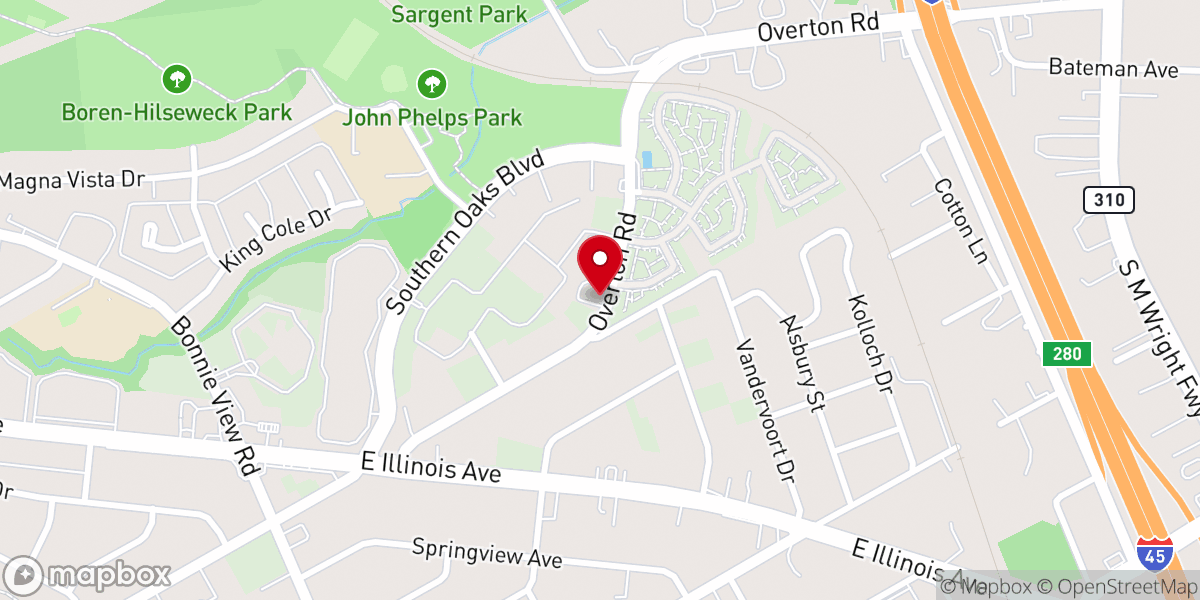 Map showing location of Bullock Chapel CME Church