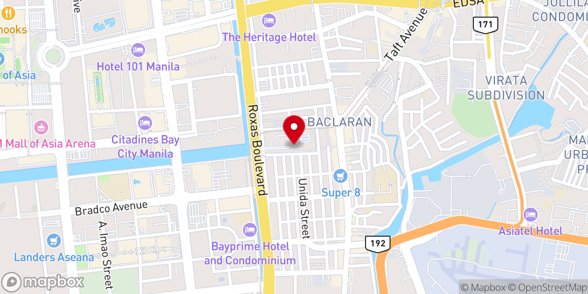 Map showing location of Baclaran Church