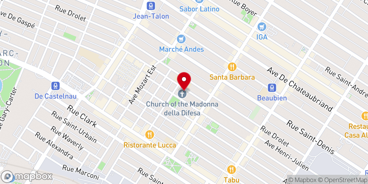 Map showing location of Our Lady of La Difesa