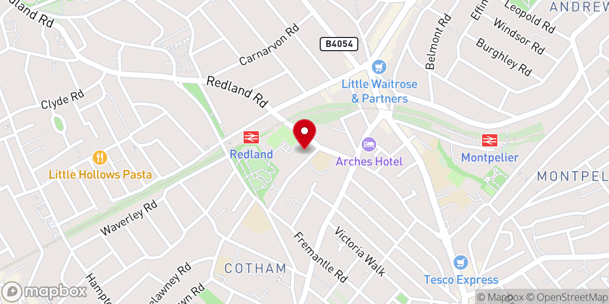 Map showing location of Trinity Church Bristol