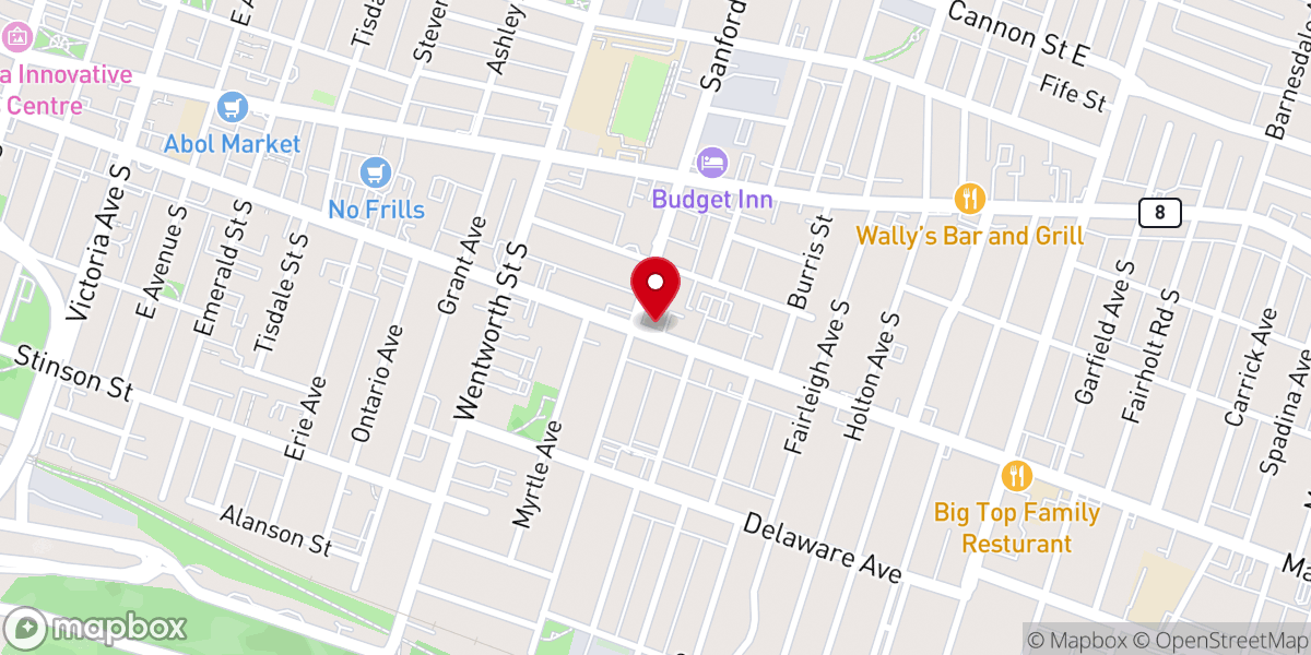 Map showing location of The Church in Hamilton