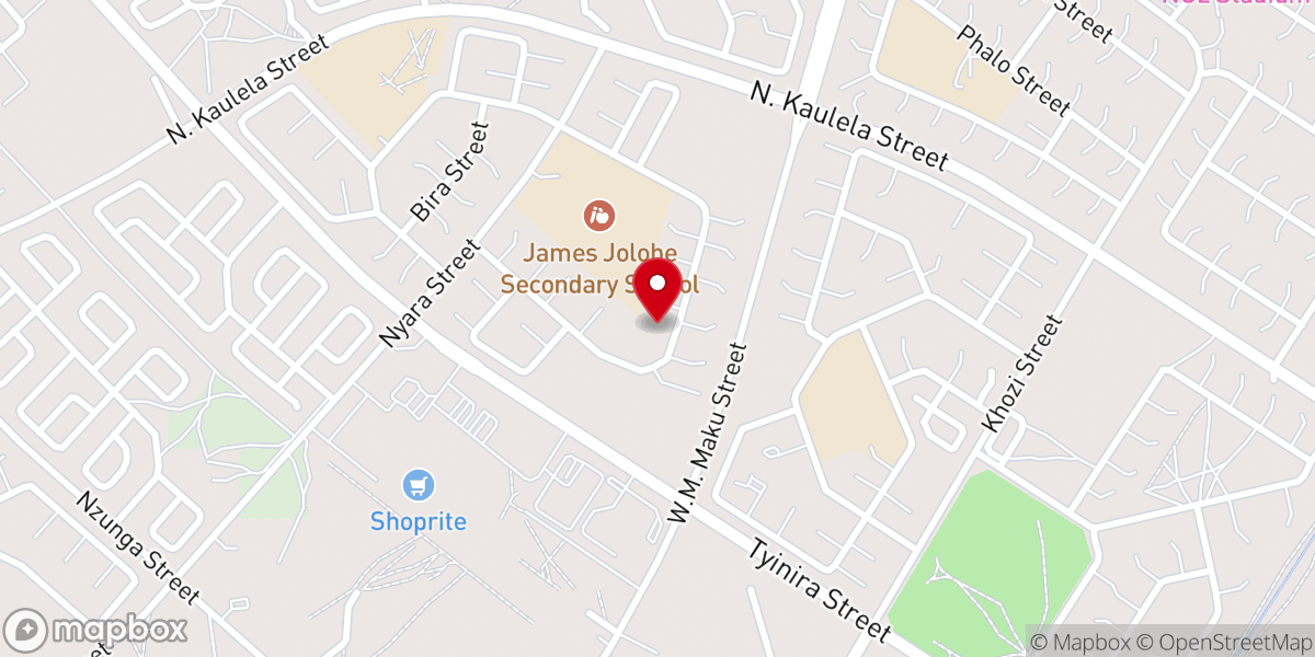 Map showing location of Pawulos Oyingcwele Catholic Church