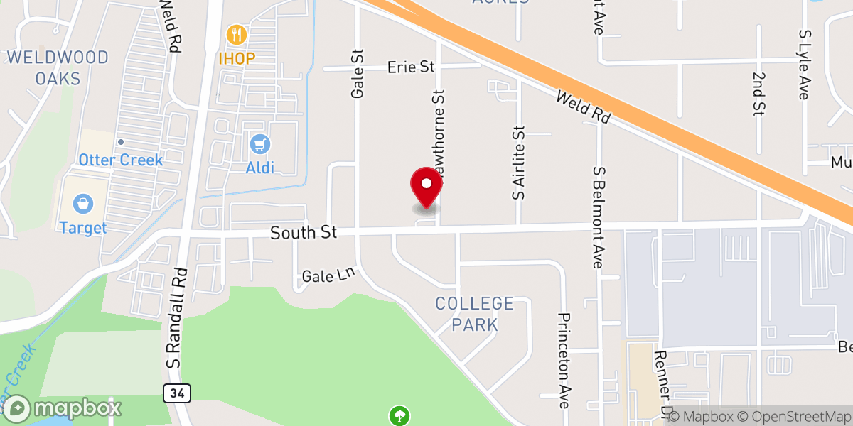 Map showing location of Solid Rock Church