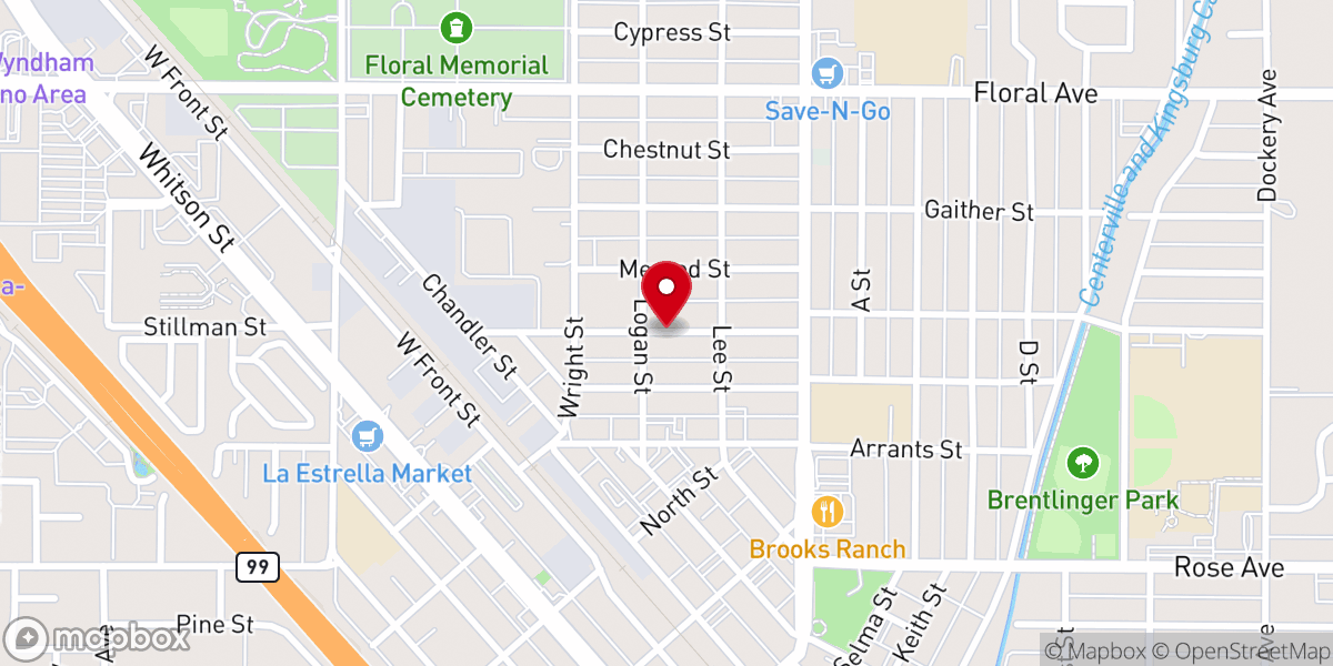 Map showing location of St Paul's Lutheran Church