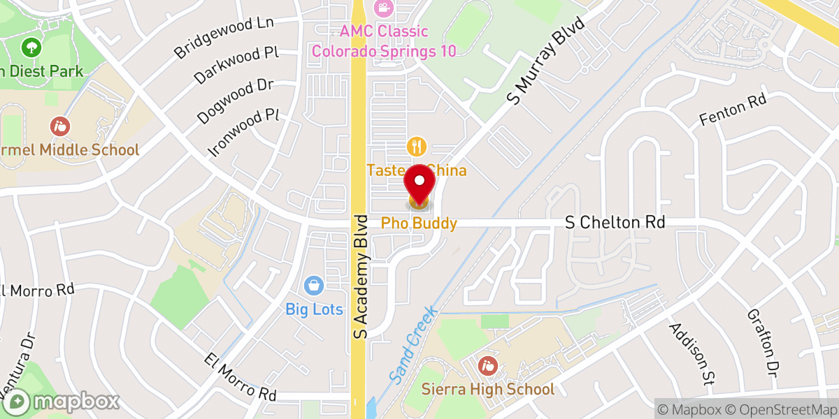 Map showing location of International Christian Fellowship of Colorado Springs