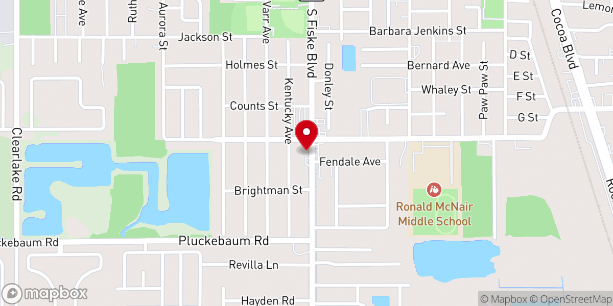Map showing location of Fiske Boulevard Church of Christ