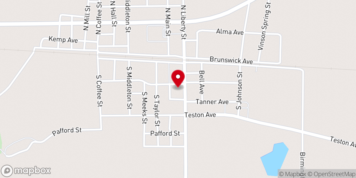 Map showing location of Nicholls Baptist Church