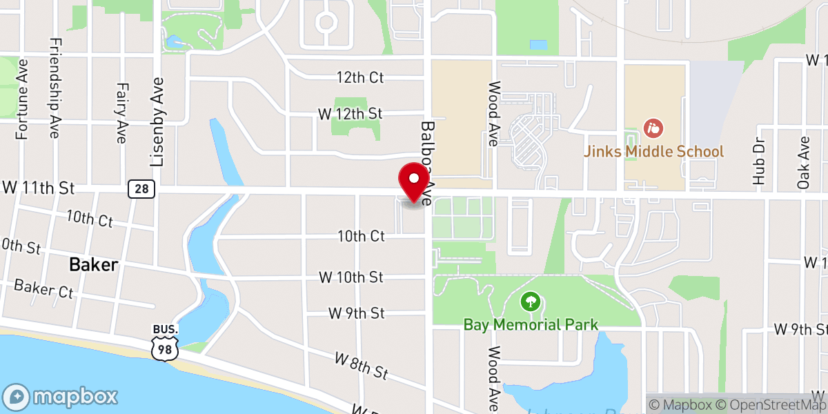 Map showing location of Trinity Lutheran Church