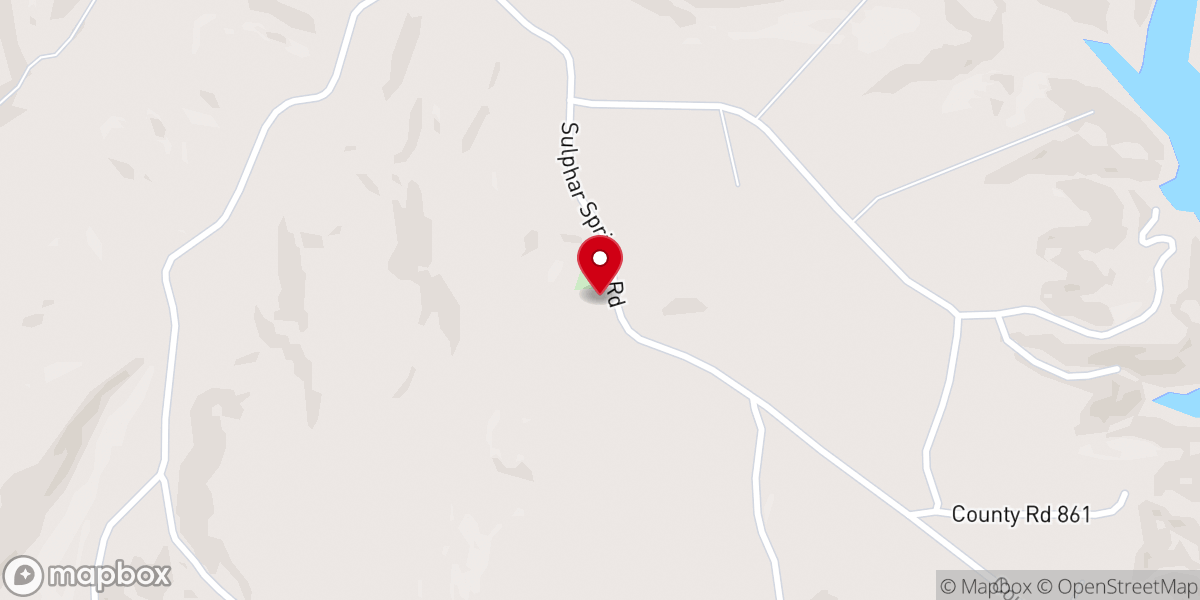 Map showing location of Sulphur Springs Baptist Church