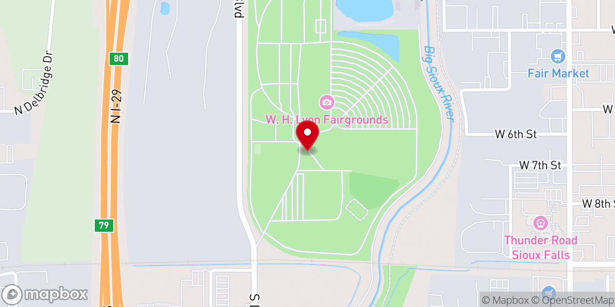 Map showing location of W. H. Lyon Fairgrounds