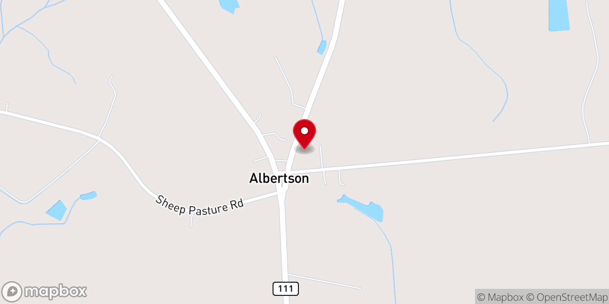 Map showing location of Albertson Missionary Baptist Church