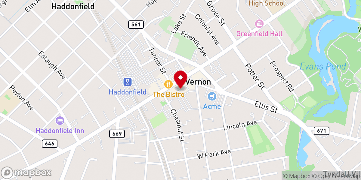 Map showing location of First Baptist Church