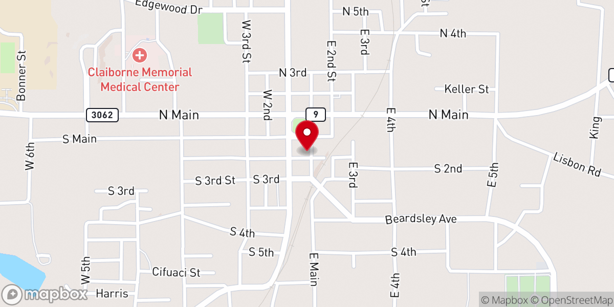 Map showing location of Claiborne Parish School Board