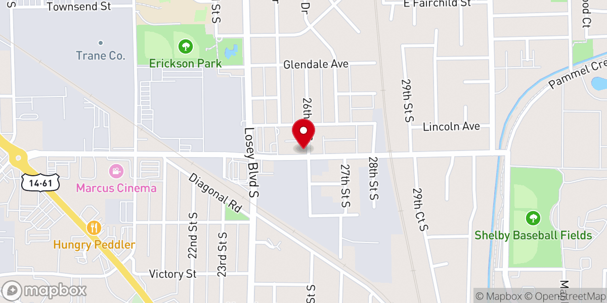Map showing location of Grace Evangelical Lutheran Church