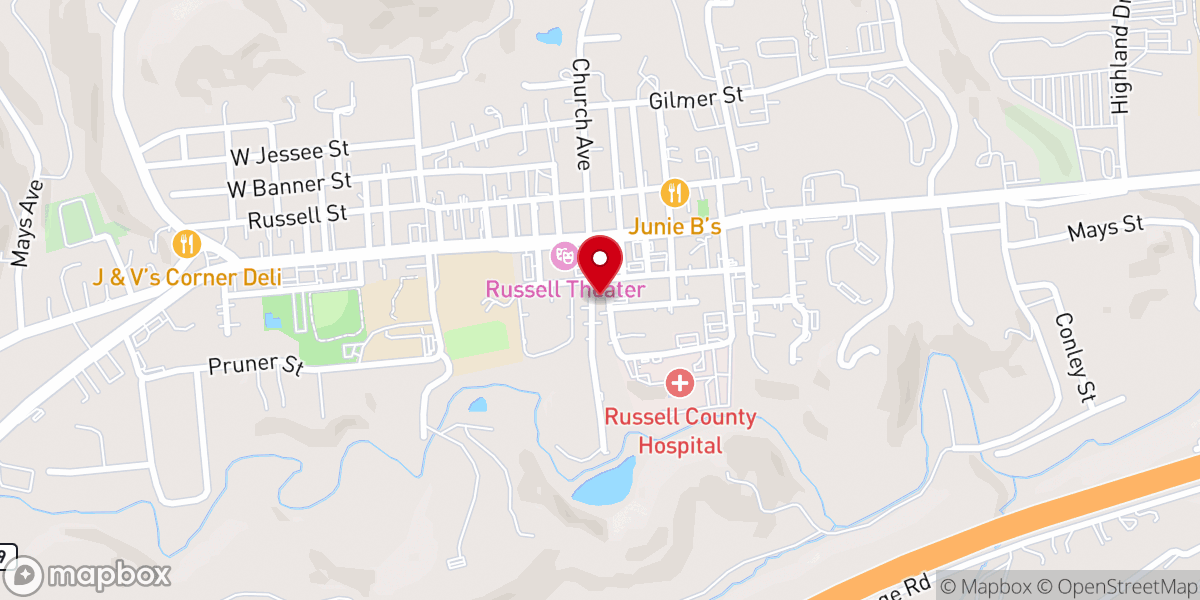 Map showing location of Lebanon Memorial Methodist