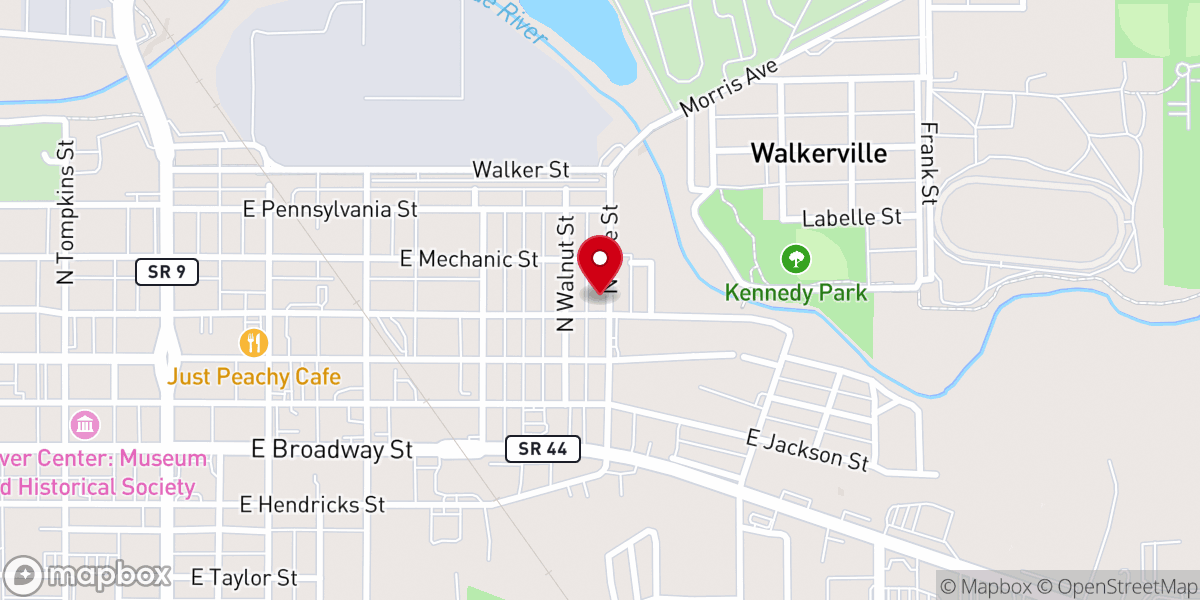 Map showing location of Little Feet Academy Shelbyville