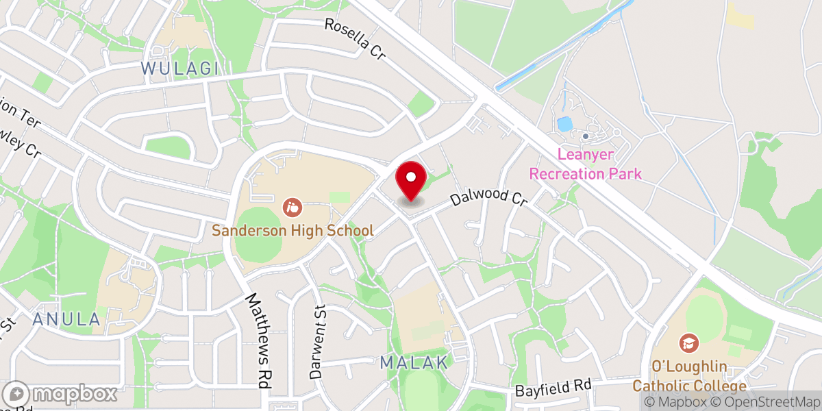 Map showing location of St Sava Serbian Orthodox Church