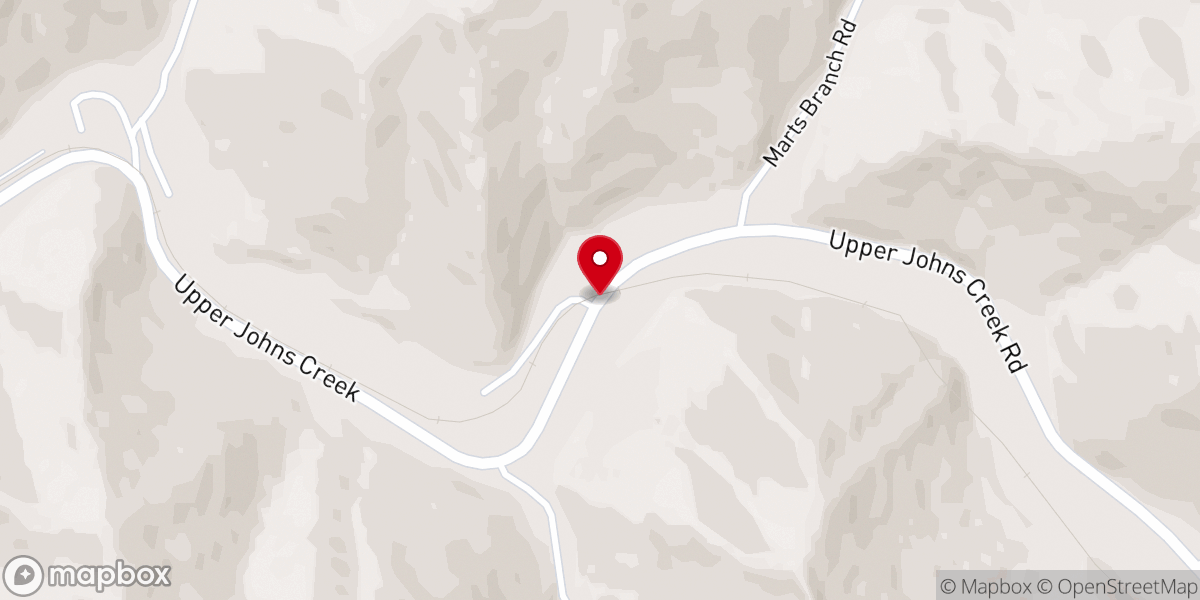 Map showing location of Kimper Community Baptist Church