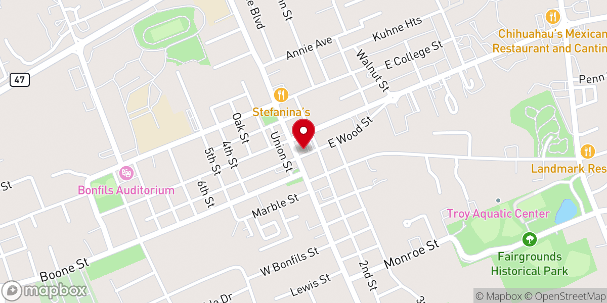 Map showing location of Jordan Church