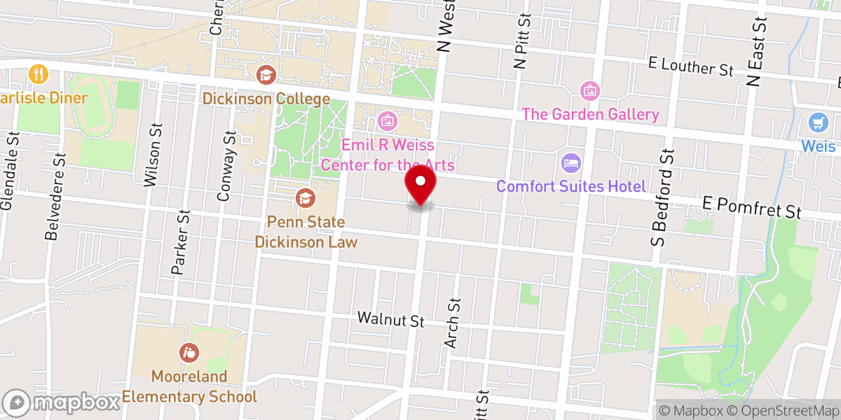 Map showing location of West St. AME Zion Church