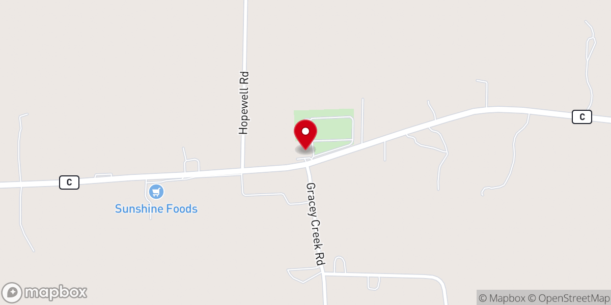 Map showing location of Hopewell Union Church