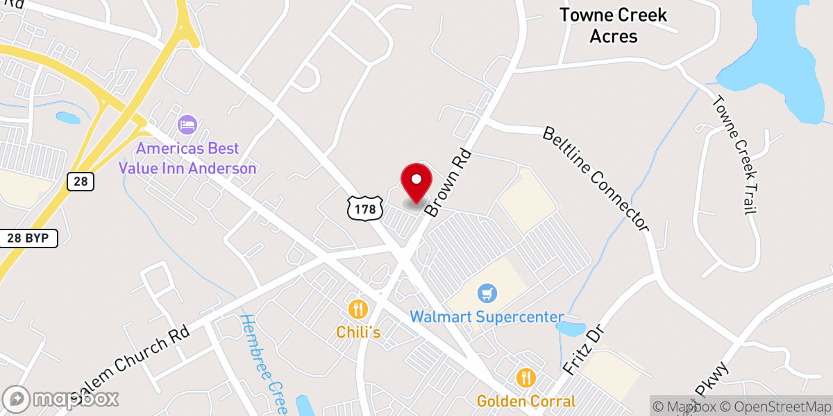 Map showing location of Hope Fellowship Church