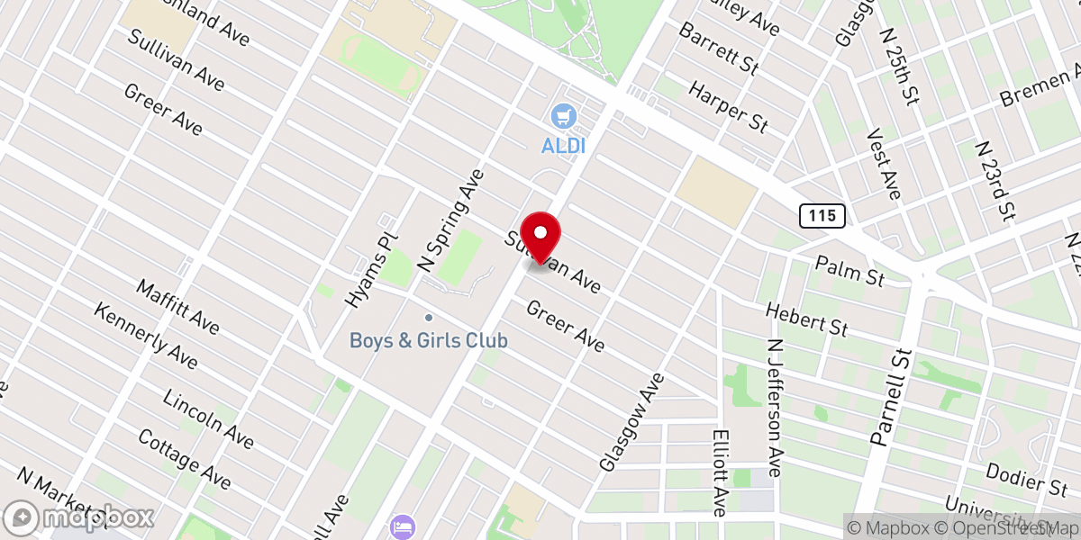 Map showing location of Tri-Union African Methodist Episcopal Church