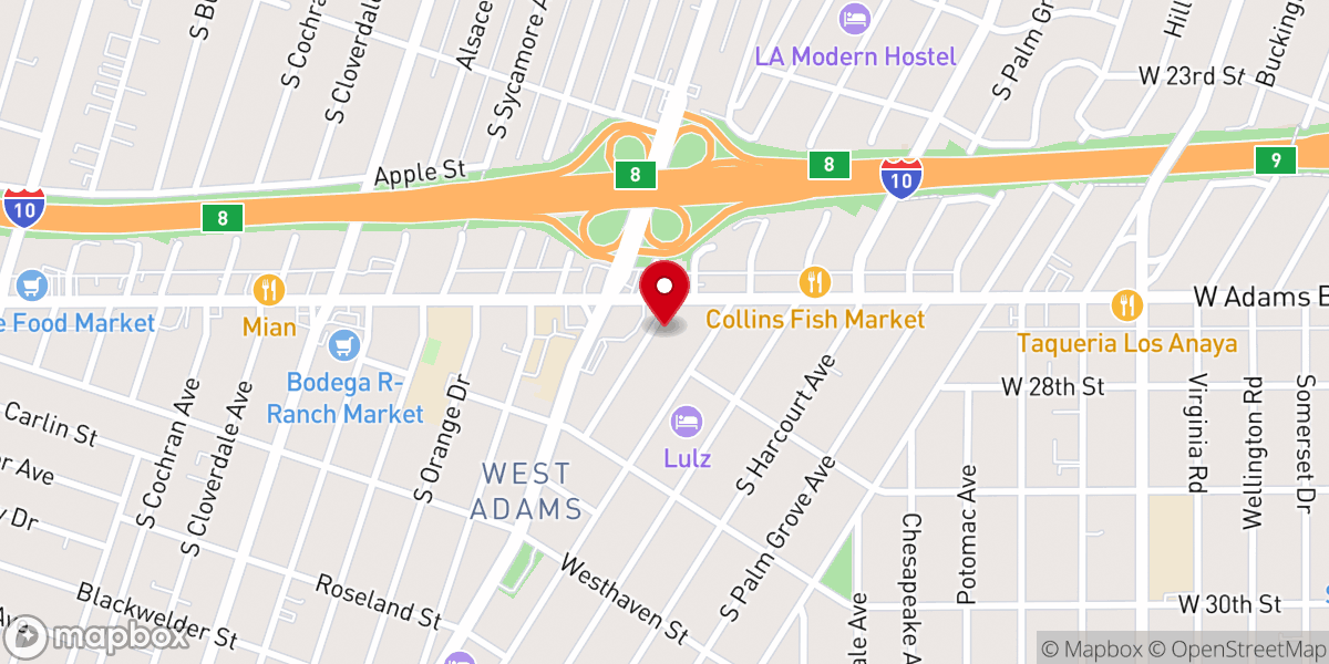 Map showing location of Episcopal Church of the Advent