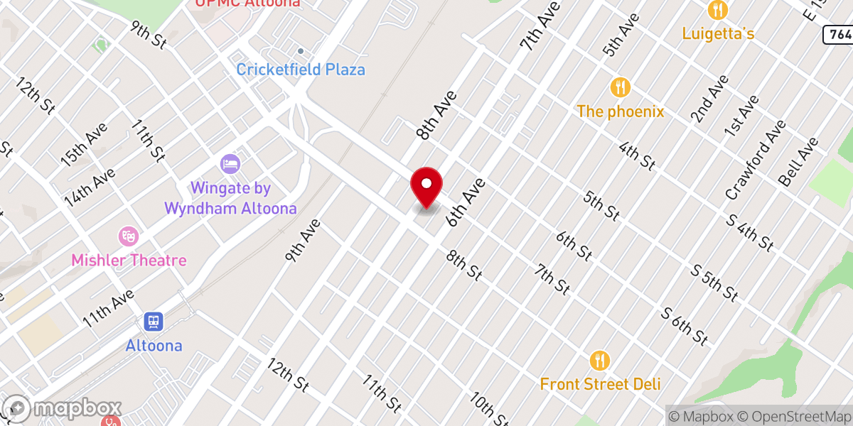 Map showing location of Faith United Church of Christ in Altoona