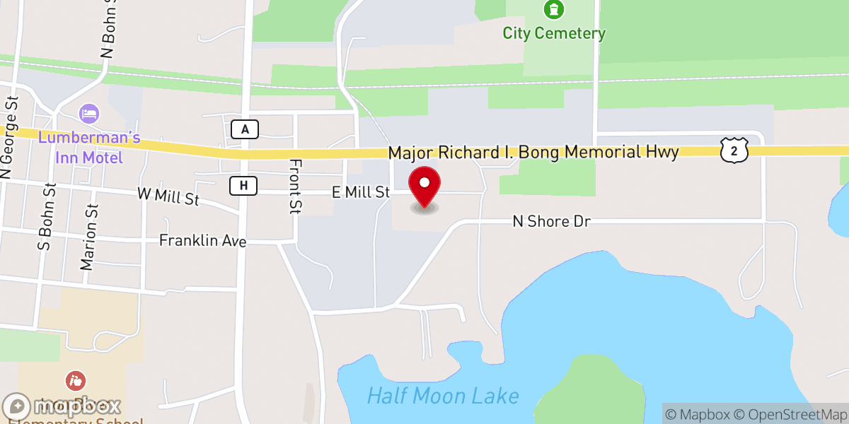 Map showing location of Cloverland Bible Baptist Church