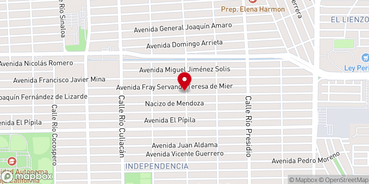 Map showing location of TEMPLO FUENTE DE VIDA