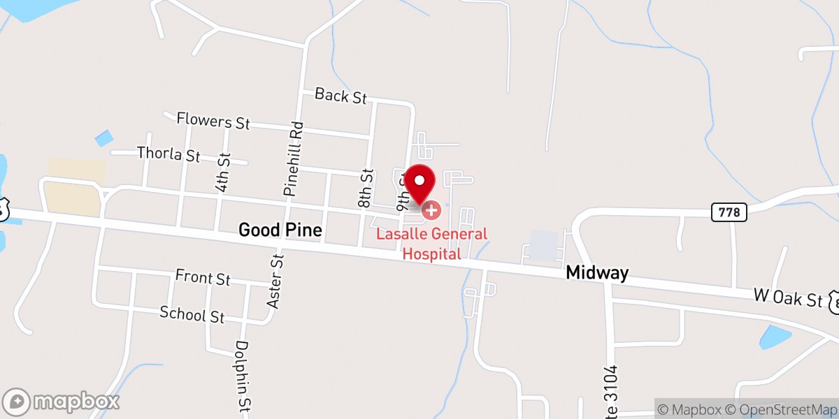 Map showing location of La Salle Parish Ambulance