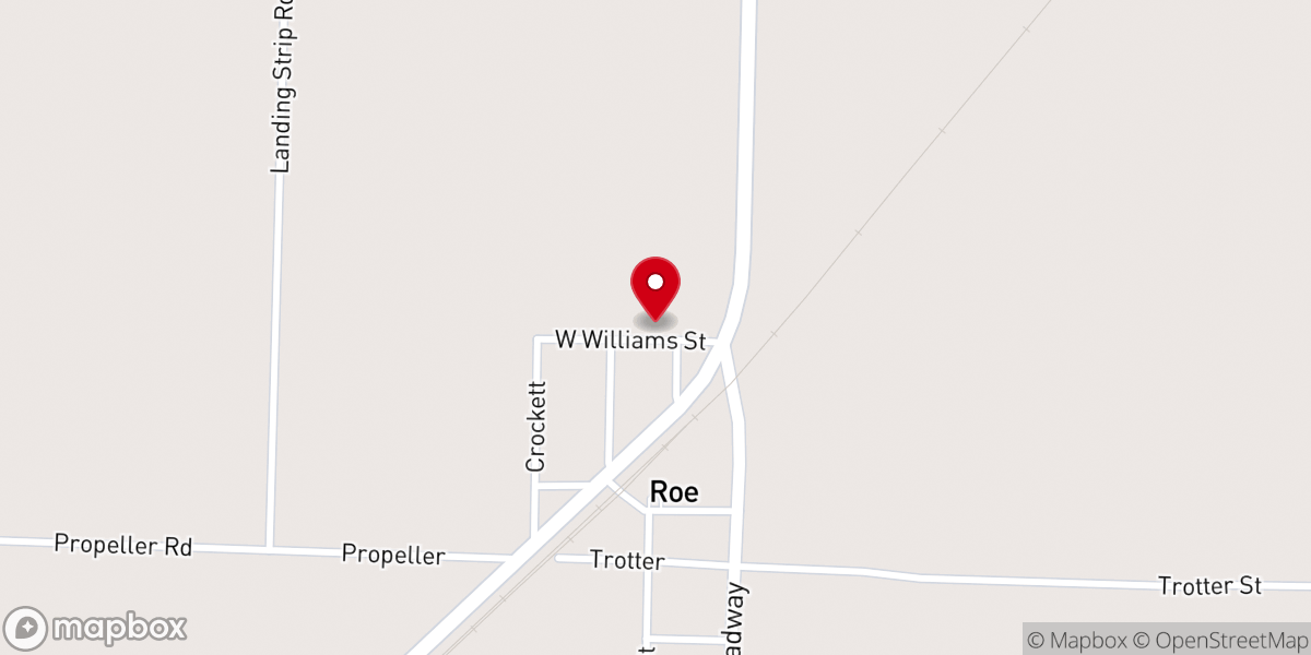 Map showing location of Roe Methodist Church