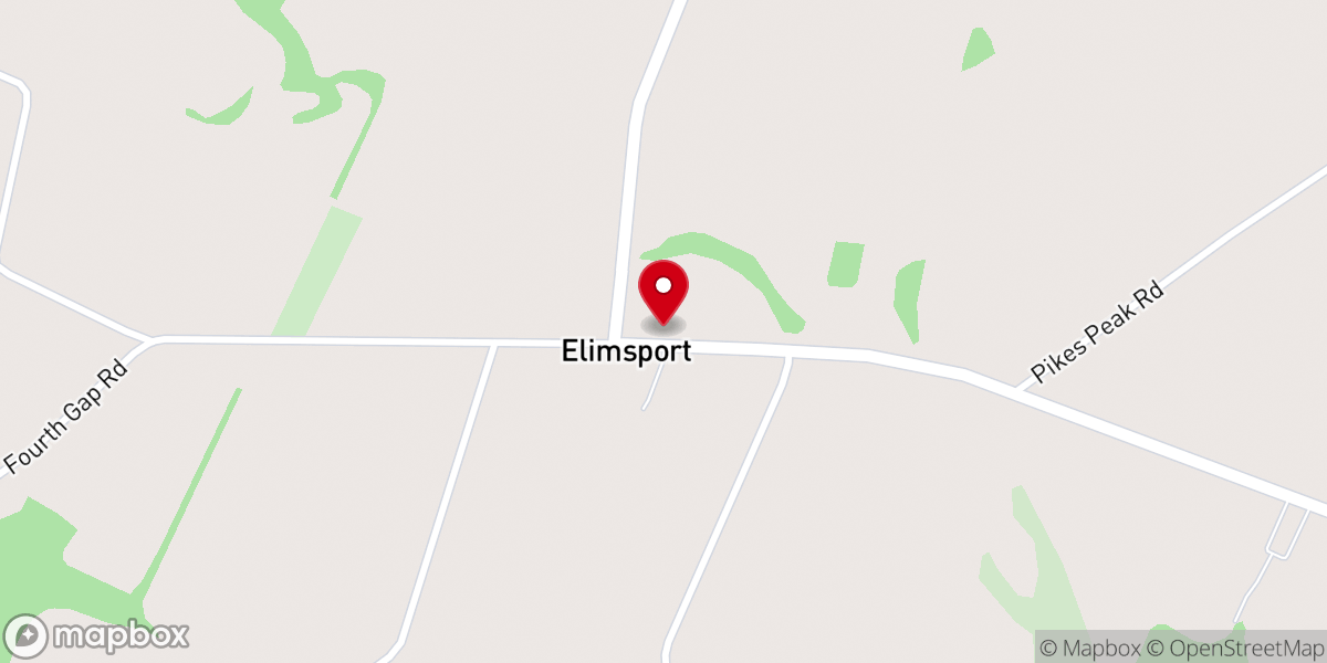 Map showing location of Elimsport United Methodist Church