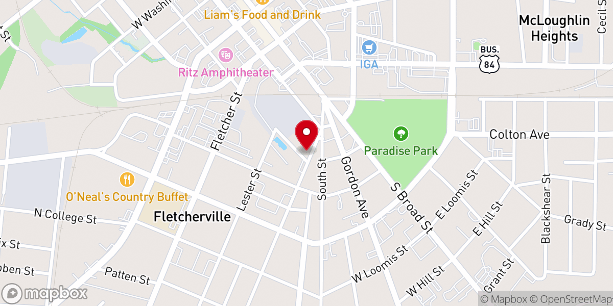 Map showing location of New Jerusalem Baptist Church