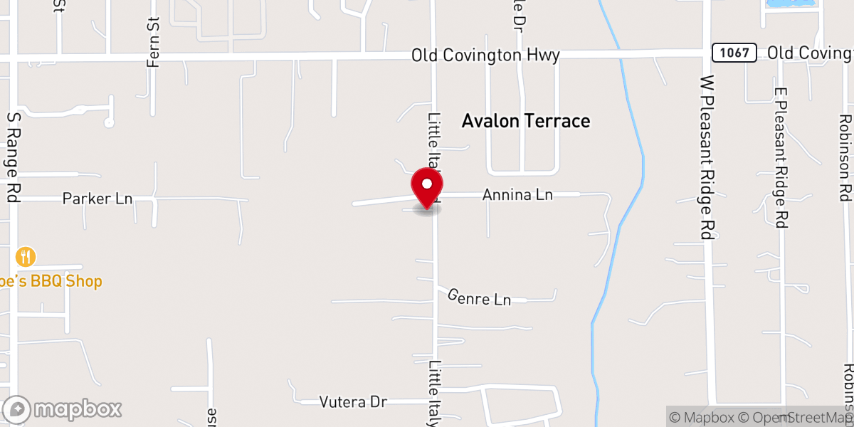 Map showing location of Victory Baptist Church