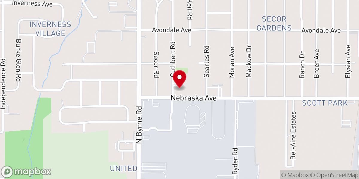 Map showing location of Resurrection Baptist Church