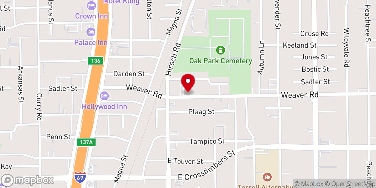 Map showing location of New Mt Carmel Baptist Church