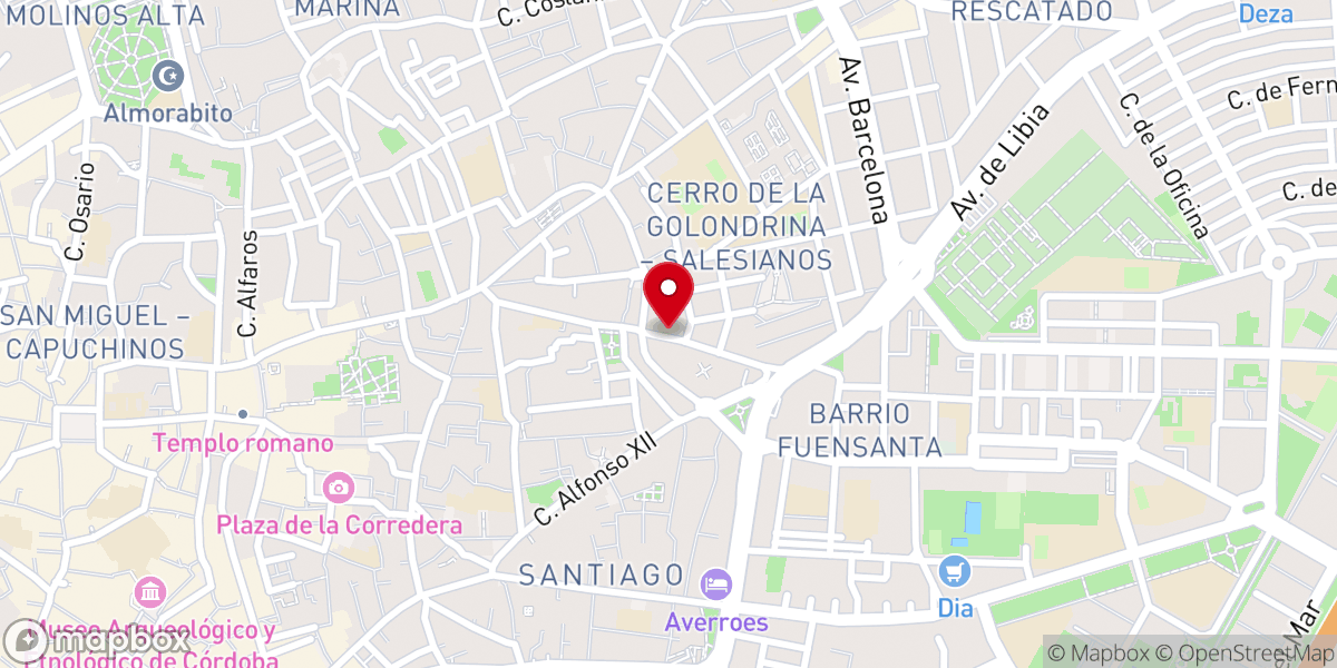 Map showing location of IPUE Córdoba - Iglesia Pentecostal Unida en Europa