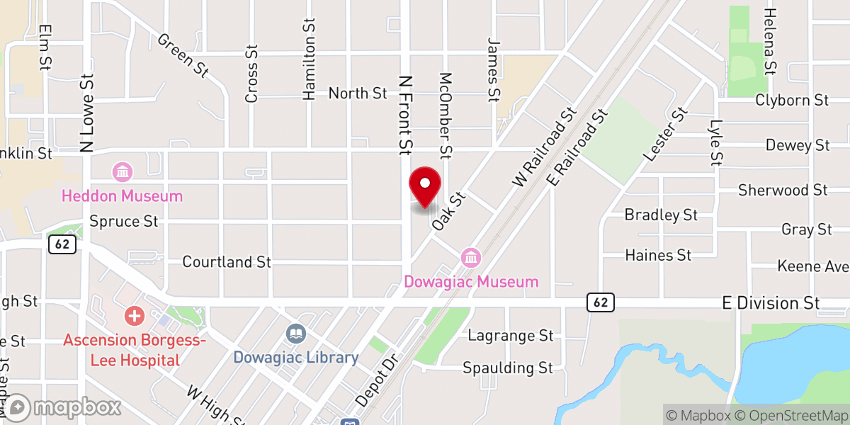 Map showing location of Holy Mother's Sacred Family of Parishes