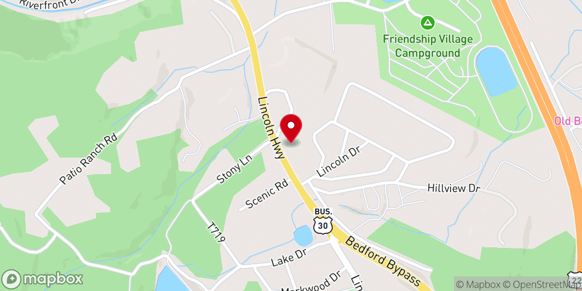 Map showing location of Colonial Hills Baptist Church
