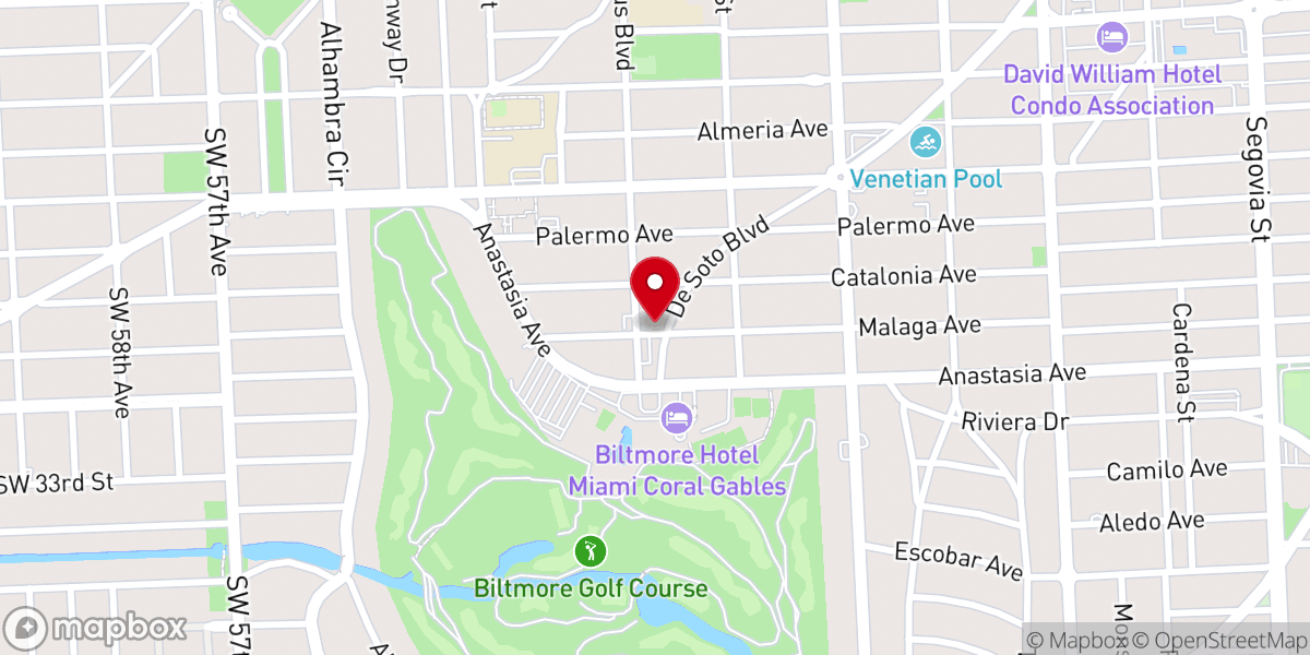 Map showing location of Coral Gables Congregational United Church of Christ